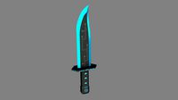 futuristic sci-fi hunter knife low-poly