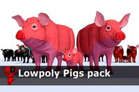 LowPoly Pigs pack