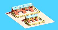 Three Levels Chicken N Goose Houses Lowpoly