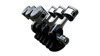 Engine crankshaft and pistons