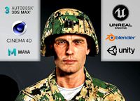 Realistic Army Soldier Forest 01