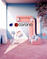 Pink Interior Project -  livingroom   Cinema4d and Corona
