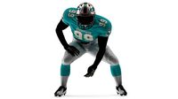 Miami Dolphins American Football Player Crouching Fur