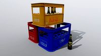 Beer crates and bottles