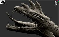 Sea Monster 3D Sculpted Model