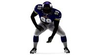 Minnesota Vikings American Football Player Crouching Fur