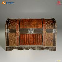 Small Coin Chest Low Poly 3D Model