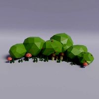 lowpoly forest vegetation set