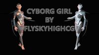 Cybernetic girl rigged 2 skin versions low poly
