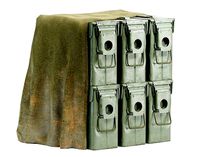 millitary ammoboxes of ammunition covered with awning yk1
