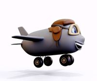 Toon airplane  with eyes