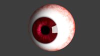 Realistic procedural eyeball with Red iris