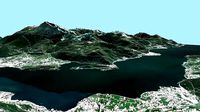 Mountain landscape and city Colico Italy