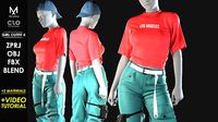 Girl Outfit 5 - Marvelous- Clo3d  ZPRJ  OBJ BLEND Video Tutorial