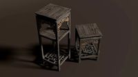 3D Chinese Wooden End Table Antique Furniture Oriental