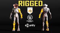 Demogorgan RIGGED Low Poly
