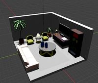 Cartoon Living room 3D Model