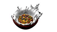 Bowl with milk and flakes v1