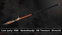 Future Sci-Fi Spear Game-Ready Low-poly 3D model