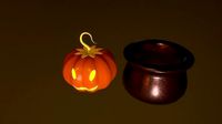Pumpkin and Cauldron