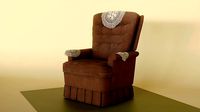 Vintage La-Z-Boy Recliner with Crocheted Doilies