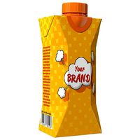 Mockup Small Aseptic Carton with Cap Yellow