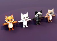 Cartoon Fox Rigged 3D Models