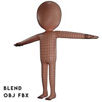 Stylized Stickman in T-Pose