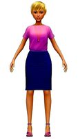 Cartoon Style Low Poly Secretary Girl Avatar
