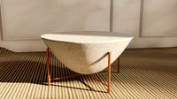 concrete solid table copper leg