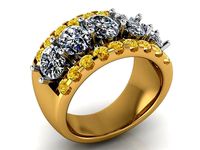 ring with oval diamonds 0099 | 3D