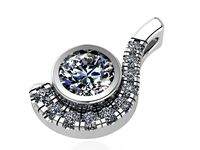 round diamond fashion pendant 0087 | 3D