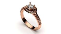 solitaire with ring sizes  8 part S23 | 3D