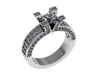 unique ring with diamonds 0046 | 3D