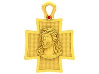 24k jesus cross pendant 3364 | 3D