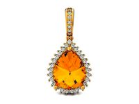 elegant pendant with  diamond pear stone 318 | 3D