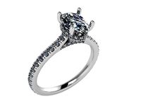 solitaire ring with diamonds 0008 | 3D