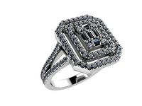 emerald halo illusion ring 0048 | 3D