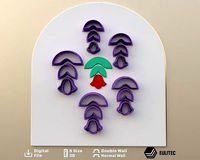 Polymer Clay Cutter leaves and flower dangle 5 size  | 3D