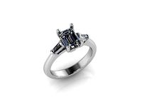 3 stone emerald ring 393 | 3D