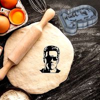 TERMINATOR ARNOLD SCHWARZENEGGER COOKIE CUTTER PASTRY DOUGH | 3D