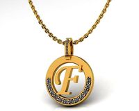 F Letter Pendant | 3D