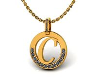 C Letter Pendant | 3D