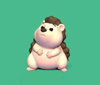 Hedgehog Looking Up | 3D