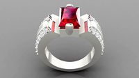 RUBY DIAMOND GENTS RING | 3D