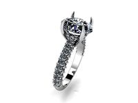 eagle prong pave ring 377 | 3D