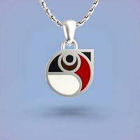 Little bird cloisonne enamel pendant | 3D