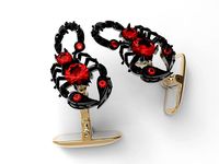 cufflinks scorpion with stones | 3D