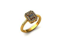 Emerald Illusion Engagement Ring  RG0001 | 3D