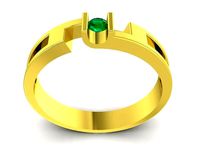 simple diamond women ring 3550 | 3D